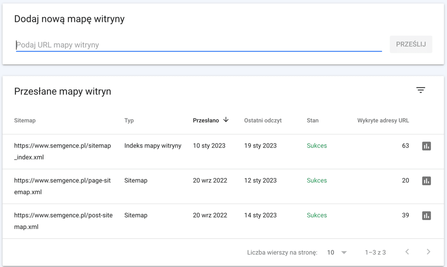 Mapa strony w Google Search Console